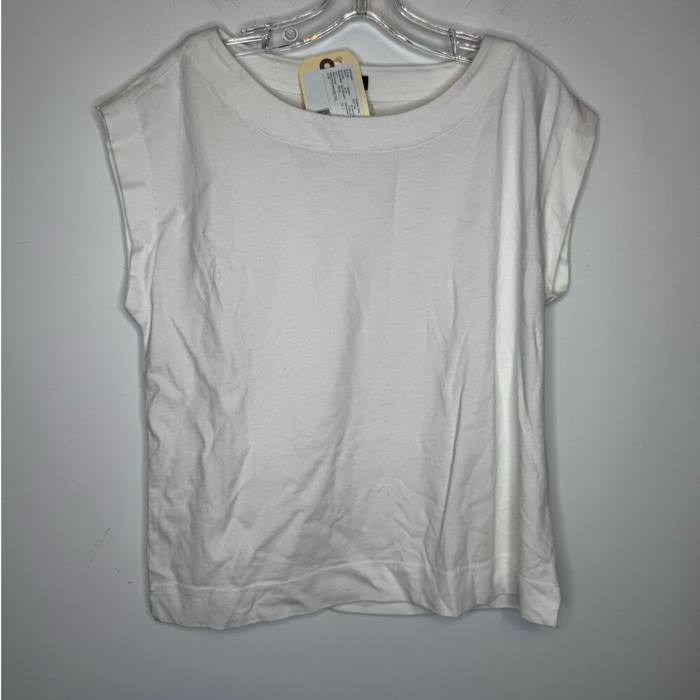 Loft Chalk White Modern Wedge Tee Short Sleeve Casual T-Shirt Size S NWT